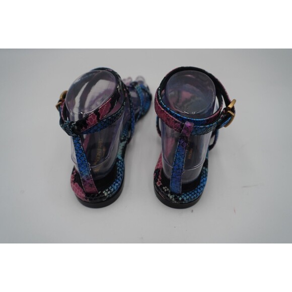 Marion Parke Toscana Harvey Python Snakeskin Indigo Strappy Sandals Size 8.5/39 - Picture 9 of 16